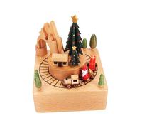 Generico Caja de música de madera para árbol de Navidad - Decoración navideña creativa, juguetes giratorios para niños, para fiestas, Año Nuevo, fiestas temáticas