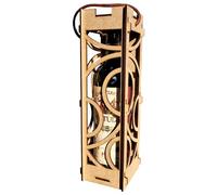 Genérico Caja Estuche Botella Vino Madera, Diseño Moderno y Elegante, Ideal para Aniversario, Día del Padre-Madre, Tienda Gourmet, Segunda Vida Útil como Lámpara Jardín. Regalo Invitados Boda., FBA001