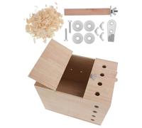 Genérico Caja Nido para Periquitos Mediana sin Cajón de Madera Maciza, Transpirable con Ventilación, Cierre Seguro y Colgante Derecha, Accesorios para Cría de Aves en Jaula Doméstica