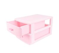 Genérico Caja Organizadora de Cosméticos y Joyero de Dormitorio Tamaño Mediano Color Rosa 2 Niveles Cajonera Apilable para Accesorios y Maquillaje Almacenamiento Compacto y Portátil