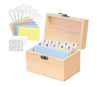 Genérico Caja Organizadora de Fichas | Caja Portafichas De Madera - Divisores Para Fichas Organizador Para Estudio En Casa Escuela U Oficina