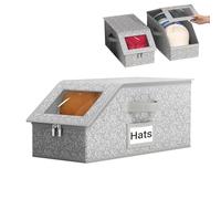 Genérico Caja Organizadora de Sombreros | Organizador De Gorras De Béisbol Apilable Soporta Hasta 24 - Con Caja De Almacenamiento Con Ventana Transparente Para Dormitorio Viajes Gorros Y Más