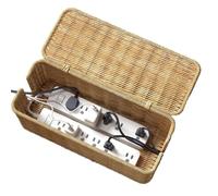 Generico Caja organizadora para Cables | 2 Aberturas Porta Cables a Mano para Debajo del Escritorio - Protector con Soporte | Enchufe