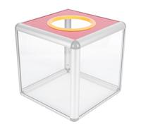 Genérico Caja Transparente para Lotería de Papel Pequeña 20 Cm Borde de Aluminio, Caja de Donación y Recaudación de Fondos Cerradura, Contenedor Seguro para Votos y Sugerencias en Oficina