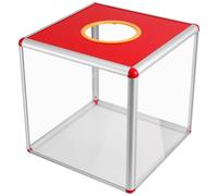 Genérico Caja Transparente Roja para Sorteo de 30 CM Urna de Lotería Cuadrada Desmontable para Votaciones y Donaciones Contenedor Portátil para Eventos y Fiestas