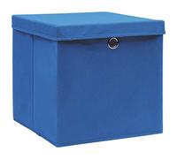 Genérico Cajas de almacenaje con Tapas 10 uds Azul 28x28x28 cm,Casa y jardín,Productos del hogar,Organización y Almacenamiento,Cestas para almacenaje-325198