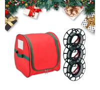 Genérico Cajas de almacenamiento para guirnaldas luminosas - Organizador de guirnaldas luminosas con 3 bobinas - Bolsa organizador con asas reforzadas para bodega, apartamento, casa y salón