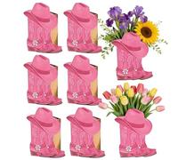 Genérico Cajas de Flores Botas Vaqueras Western - 12x20x25cm Decoración Temática | 8pcs Cumpleaños, Babý Shower, Bodas - Papel Material | Rústica, Decoración Mesa, de Regalo