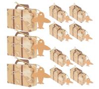 Genérico Cajas de Obsequio Vintage Forma de Maleta, Color Amarillo Antiguo, Paquete de 50 Unidades para Dulces, Fiestas, Bodas y Decoraciones, Caja para Pastelería Reutilizable y