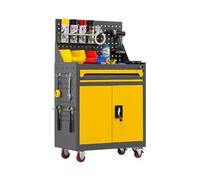 Genérico Cajón de Herramientas Resistente, Armario de Trabajo rodante con Ruedas y Tablero Perforado, Carrito de Almacenamiento for Bricolaje, Alta Capacidad de Carga.(Yellow,Style 1)