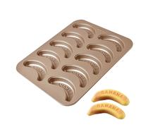 Genérico Cake Molds | Banana Baking Pan | Metal Non-stick Fruit Shape Baking Mold, 10 Cavity Kitchen Oven Bread Pans, Multifunctional Mold Pan | Convenient To Clean For Biscuits, Bread, Pudding