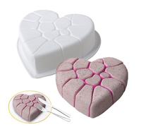 Genérico Cake Moulds Silicone - Inventive Heart-Shaped Bakeware, Compact Reusable Material With Heat-Resistant Finish, Easy Clean, For Muffins Brownies Chocolate Candy Dessert Baking