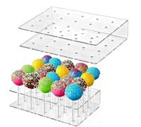 Genérico Cake Pop Display Stand - 2 Pieces Acrylic Dessert Table Supplies,Clear Candy Pop Display,for Birthday Baby Showers Wedding Graduation Holiday Home Bakers Party Planners Family Gatherings