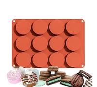 Genérico Cake Puck Molds - Silicone Cake Mold | Round Chocolate Mold | Cakê Pop Môld | Cakes Pucks | 12-Cavity Silicone Cakes Môlds | Chocolate Molds | Cakê Pop Môlds for Jelly, Pudding, Ice