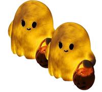 Genérico Calabazas Boo Buddies - Figura de Fantasma de Halloween, Calabaza Fantasma Brillante, decoración Creativa para el hogar, estantería, terraza, Dormitorio y Mesa (2 Piezas),2pcsA