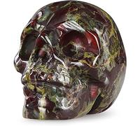 Genérico Calavera de Cristal Piedra Sangre Dragón Tallada a Mano Estatua Piedras Curativas Escultura y Adorno para Decoración Hogar Cocina Sala Arte