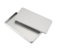 Generico Calcane Box - de almacenamiento de metal plateado | Pastillero multiusos | Organizador robusto con tapa | Pastillero de monedas para casa, camping, viajes