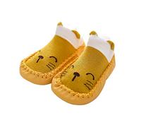 Genérico Calcetines Antideslizantes Primeros Pasos Bebé Zapatos Caminar Niños Pequeños Flexible Niñas (Yellow, 19 Toddler)
