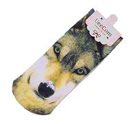 Generico Calcetines de algodón estampados 3D hombre mujer fantasía animal calcetines cortos unisex calcetines tobilleros lobo asequibles y resistentes Tratamiento profesional