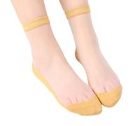Genérico Calcetines De Contención Cortos Calcetines Para Mujer Medias Básicas en Color Sólido Selección de Múltiples Colores Medias de Vidrio Talla 1, amarillo, Talla única