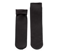 Genérico Calcetines De Deporte Hombre Mujer Térmicos De Invierno De Terciopelo Doble Medias Pelo Negros (Black, One Size)
