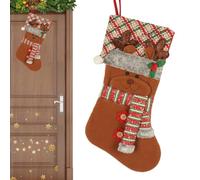 Generico Calcetines de Navidad | 47 cm Calcetines con patrón tridimensional | Bolsas de regalo reutilizables para de Navidad | Para adultos, caramelos, pequeños juguetes, chimenea, estantería