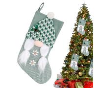 Genérico Calcetines de Navidad - Calcetín Verde de Enano Tejido, 46cm, Decoración Navideña para Chimenea, Árbol y Hogar, Bolsa de Regalo para Hombre y Mujer, Diseño Rudolph