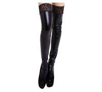 Genérico Calcetines De Silicona Mujer Socks Hombre Mujer Medias de encaje de charol sexy para mujer Medias de forma Tallas Grandes Hombre Calcetines Hombre Mujer (Black, One Size)