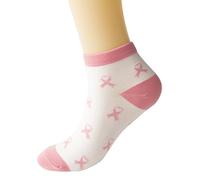 Genérico Calcetines deportivos con cinta para concienciación sobre el cáncer de mama para mujer paquete (White, One Size)