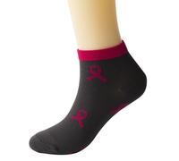 Genérico Calcetines deportivos con cinta para concienciación sobre el cáncer de mama para mujer paquete (Dark Purple, One Size)