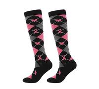 Genérico Calcetines deportivos de compresión unisex para correr con diseño rosa solidario Día de Concientización sobre el Cáncer de Mama (Black, L)