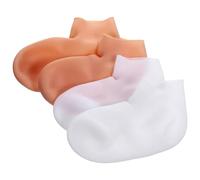 Genérico Calcetines Hidratantes para Pies Agrietados 2 Pares Blanco y Color Piel Talla M 35-37 Calcetines Elásticos de Spa Loción Reutilizables para Cuidado y Reparación Nocturna