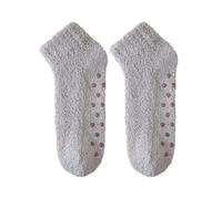 Genérico Calcetines Que No Aprieten Mujer Mens Socks Mujer Calcetines de terciopelo coral de color liso para niños. Calcetines de piso cálidos y antideslizantes Medias Translucidas (Grey, One Size)