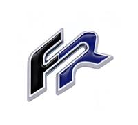 Genérico Calcomanía Personalizada de Metal 3D con el Logotipo de FR for la carrocería del Coche, for el Maletero Trasero.(Black Blue-Silver Border)