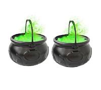 Genérico Caldero De Bruja Grande Halloween 2pcs - Negro Magico Caldero Hechicero Decoración De Halloween, Accesorio De Disfraz, 25x16.5cm, Negro