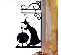 Genérico Caldero de Bruja Halloween - Silueta De Caldero De Bruja - Decoración de Pared Esculturas Señales para Fiestas Suministros Exterior Hogar Patio Jardín Vacaciones