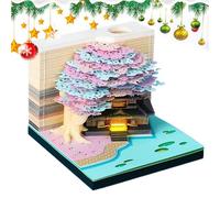 Genérico Calendar | Paper Sculpture Flower Tree House Design Art Notepad with Light Tear Away Memo for Classroom Holiday Commute Workout Teacher Home