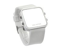Genérico Calendar Watch Men Lady Face White Silicone Day/Date Women's Watch Digital Fósil Reloj (White, One Size)