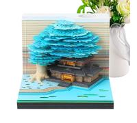 Generico Calendario 3D - Calendario escultura de papel - Cuaderno artístico diseño casa árbol con bloc de notas extraíble para aula, vacaciones, viajes, gimnasio, profesores y casa