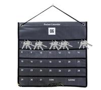 Genérico Calendario Montado En La Pared: Costuras Reforzadas De Gruesas, Espaciosas Secciones De Bolsillo Diseño Suave, para Rastrear Planes De Programas Recordatorios, Almacenamiento Funci