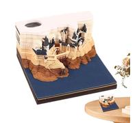 Genérico Calendario Reloj,Calendario 2025 con Alfombrilla 3D y Luz Led - Pieza Decorativa con Bloc de Notas Arrancable para Oficina Hogar Familia Niños Papá Escritorio