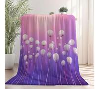 Genérico Cálida Manta de Franela 180 x 200 cm - no se desprende Frazada Estampado Plantas Simple Floral, Púrpura Ligera no Hace Bolitas Manta para sofá Cama Coche decoración