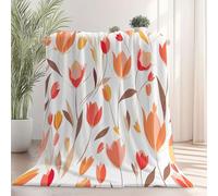 Genérico Cálida Manta de Franela 200 x 220 cm - no se desprende Frazada Estampado Simple Floral Líneas, Blanco Ligera no Hace Bolitas Manta para sofá Cama Coche decoración