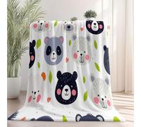 Genérico Cálida Manta de Franela 220 x 238 cm - no se desprende Frazada Estampado Dibujos Animados Oso Koala, Blanco Ligera no Hace Bolitas Manta para sofá Cama Coche decoración