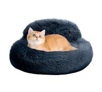 Genérico Calming Dog Bed, Donut Beds, Raised Edge Pet Sofa with 23 X 23 Inches Size, Cozy Cushion, Indoor Relaxation for Bedroom, Living Room, Play Area, Stormy Weather Use, Khaki Dark Gray