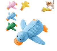 Genérico Calming Duck Toy for Dogs,2025 Cute Calming Duck,The Mellow Dog,Crinkle Squeaky Plush Yellow Stuffed Chew Toys (Blue is Small)
