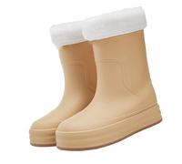 Genérico Calzado Mujer Barefoot Botas Negras Altas Mujer Zapatos de agua de media gruesos mujer, zapatos de trabajo para las cuatro estaciones, zapatos de goma Botas Mujer CañA Alta Botas (Khaki, 37)