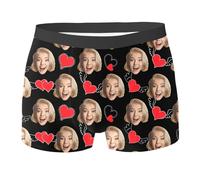 Genérico Calzoncillos con Foto y Nombre Personalizado, Calzoncillos Graciosos Hombre, Regalos Personalizados para Hombre, Marido, Novio, Regalos San valentín Originales, Aniversario S-5XL