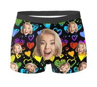 Genérico Calzoncillos con Foto y Nombre Personalizado, Calzoncillos Graciosos Hombre, Regalos Personalizados para Hombre, Marido, Novio, Regalos San valentín Originales, Aniversario S-5XL