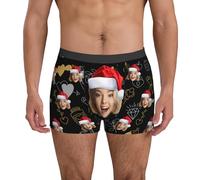 Genérico Calzoncillos con Foto y Nombre Personalizado, Calzoncillos Graciosos Hombre, Regalos Personalizados para Hombre, Marido, Novio, Regalos San valentín Originales, Aniversario S-5XL